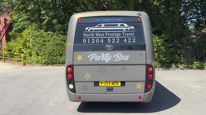 Ultimate party bus rear exterior - premium group transport